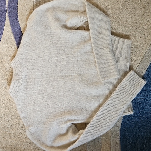 Madewell Off-white Alpaca-blend Mockneck Puff Sleeve Sweater Size Small, NWT - Picture 8 of 10